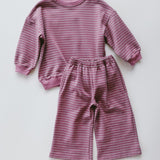 Everyday Stripe Pullover- Light Plum