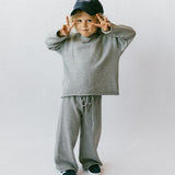 Knitted Cotton Set- Gray