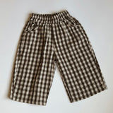 Soft Gingham Pants- Brown