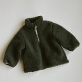 Sherpa Quarter Zip Pullover- Olive