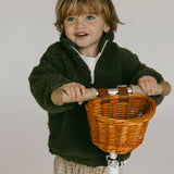 Sherpa Quarter Zip Pullover- Olive