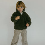 Sherpa Quarter Zip Pullover- Olive