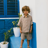 Milan Shorts- Stripe Mocha