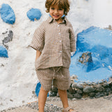 Milan Shorts- Stripe Mocha