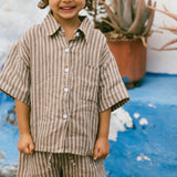 Milan Shorts- Stripe Mocha