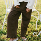 Geneva Ruffle Pants- Moka