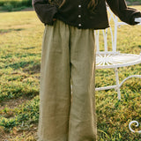 Geneva Ruffle Pants- Thyme