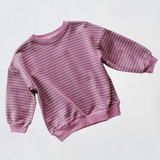 Everyday Stripe Pullover- Light Plum