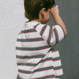 Baggy Tee- Striped- Navy & Red