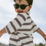 Baggy Tee- Striped- Navy & Red