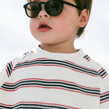 Baggy Tee- Striped- Navy & Red