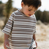 Baggy Tee- Striped- Brown