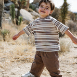 Baggy Tee- Striped- Brown