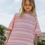 Baggy Tee- Striped- Pink